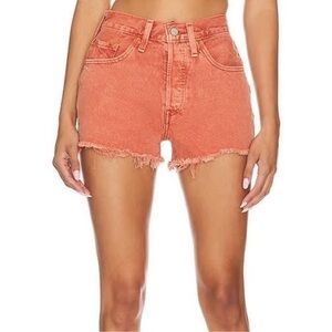 Levi's Pink Distressed Jean Shorts